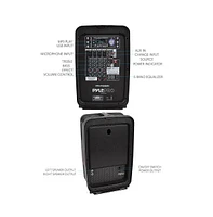 Pyle Bluetooth Pa Speaker & Amplifier Mixer System Kit - Dual Loudspeakers, 8-Channel Audio Mixer, MP3/Usb Reader