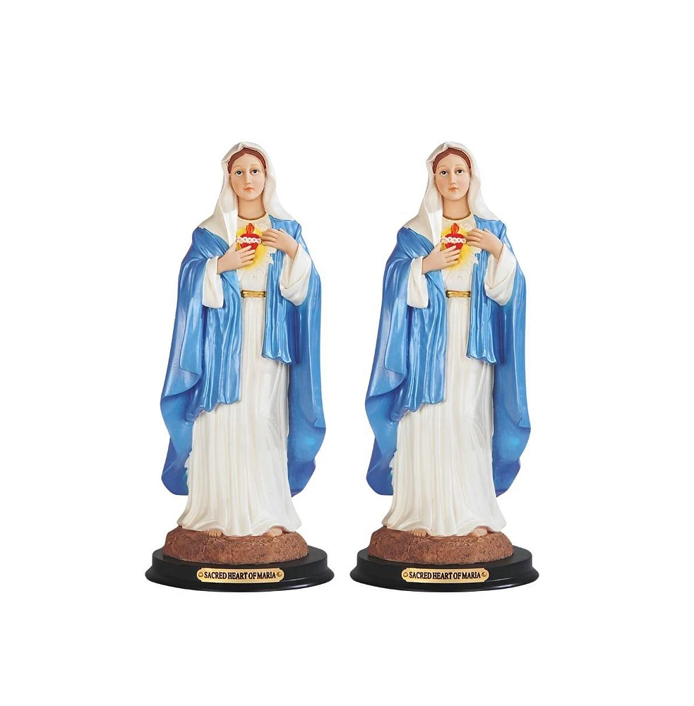 Fc Design "2-pc Set" 12"H Sacred Heart of Maria Statue Holy Figurine Statue Ornament Home Room Office Decor and Perfect Ideas for Housewarming, Holida