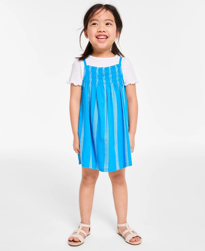 Epic Threads Toddler Girls T-Shirt & Striped Dress, 2 Piece Set, Exclusively at Macy's