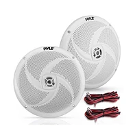 Pyle Dual 8" Waterproof Marine Speakers - 2-Way Full Range Stereo Sound, 160W (White