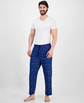 Club Room Men's Woven Beverage-Graphic Pajama Pants, Exclusively at Macy's