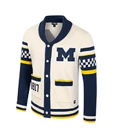 Colosseum Women's Cream Michigan Wolverines Wild Collective Button-Up Jacquard Sweater