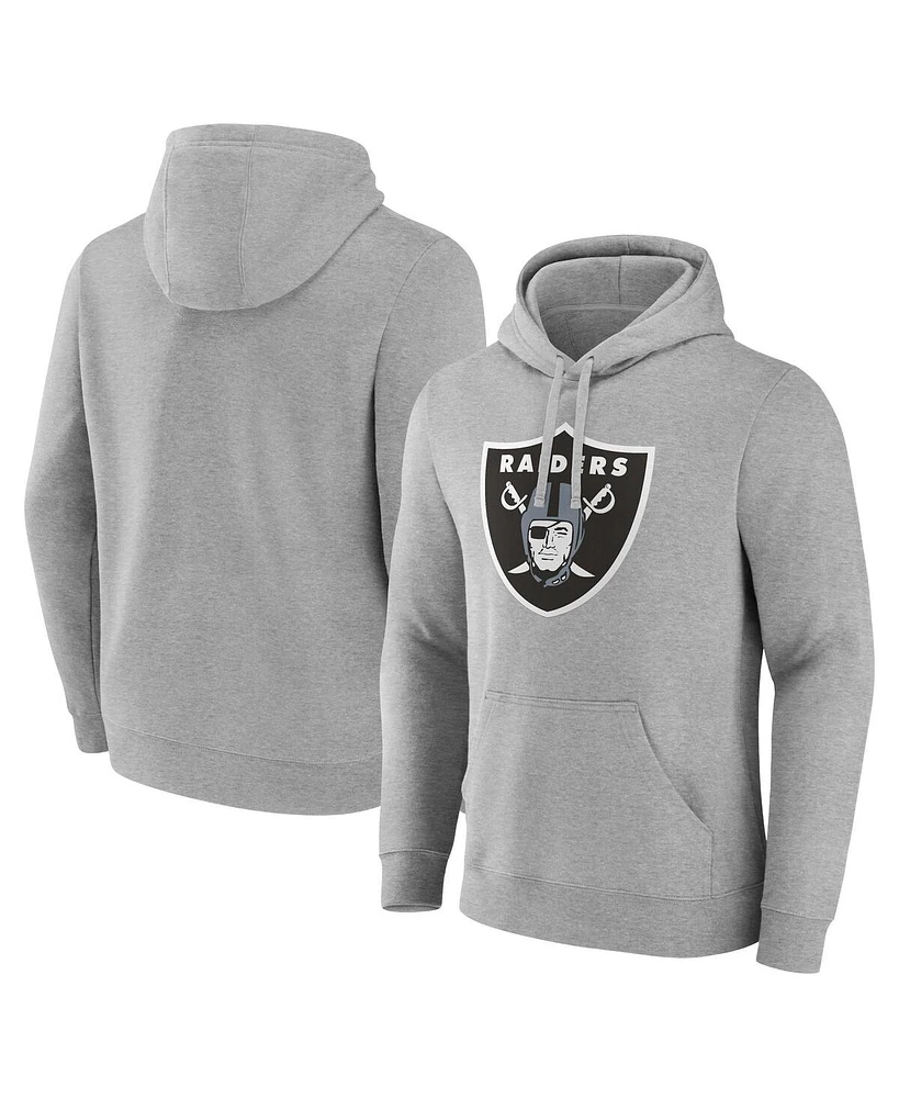 Fanatics Men's Heather Gray Las Vegas Raiders Deliver Fleece Pullover Hoodie