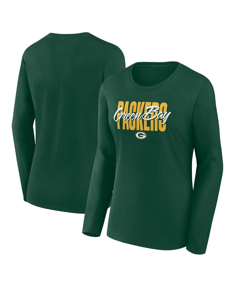 Logo Athletic Women's Green Bay Packers Grip Long Sleeve T-Shirt