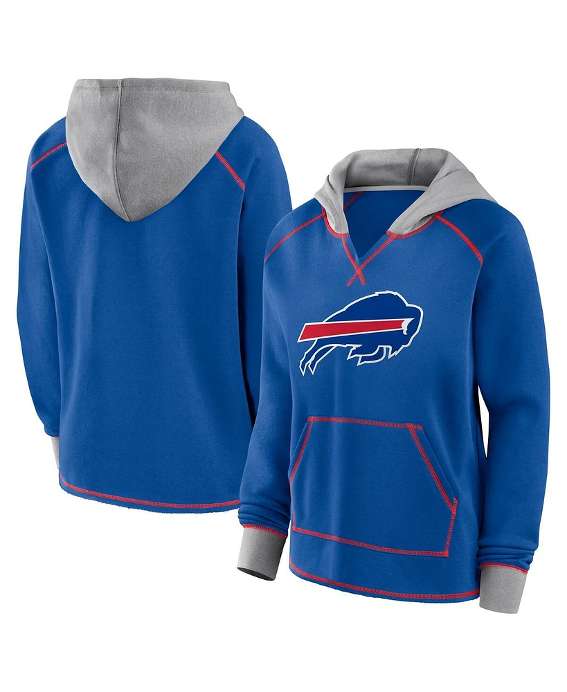 Logo Athletic Women's Royal Buffalo Bills Boom Fleece Pullover V-Neck Hoodie