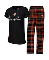 Concepts Sport Women's Cincinnati Bengals Vector T-Shirt Flannel Pants Sleep Set