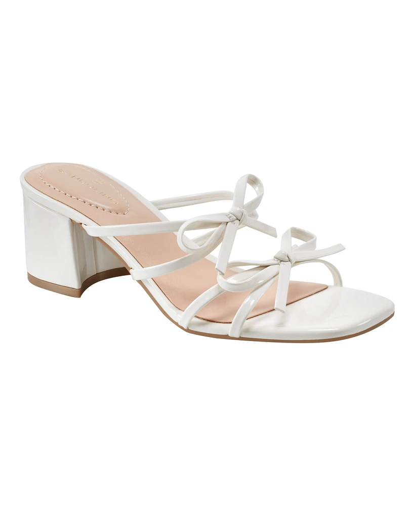 Bandolino Women's Margil Strappy Bow Block Heel Sandals