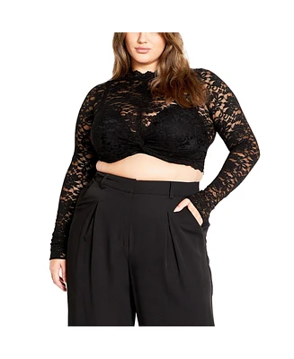 City Chic Plus Lace Frankie Top