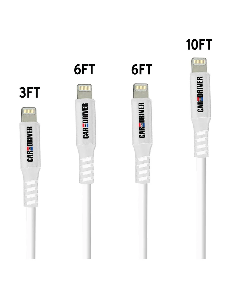 4-Pack Lightning Cables, Mfi Certified, Tangle Resistant