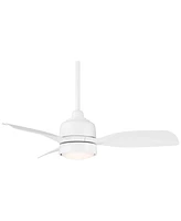 Casa Vieja 36" Verdin Matte White Led Damp Ceiling Fan with Remote