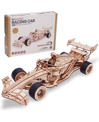 Robotime 3D Puzzles Racing Car Exquisite Wood Craft Kit Gift for Adults Desk Toys Gift for Boys and Girls, Multicolor, 12.40"9.33"2.56"