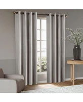 Awesome Home Linen Blend Total Blackout Grommet Curtains Pair