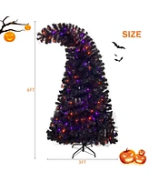 Robotime Craft Activity Kits 6FT Artificial Fir Bent Top Christmas Tree Holiday Decoration 1080 Lush Branch Tips, Black, 72.00"36.00"36.00"