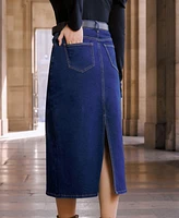 Cupshe Women's Blue Denim Midi Skirt