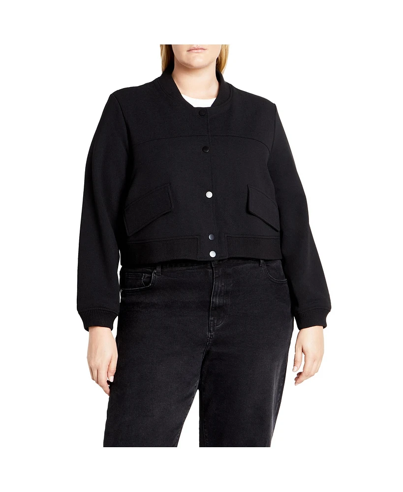 City Chic Plus Ivy Bomber Jacket