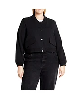 City Chic Plus Ivy Bomber Jacket
