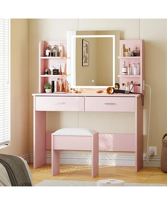 gaomon Vanity Desk with Mirror and Lights