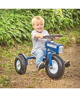 Tricam Ol' Blue Tractor Tricycle, 22" Steel Toddler Bike Kids Ride On Toy