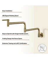 Casainc 1.8 Flow Wall Mount Swing Arm Folding Pot Filler Kitchen Faucet