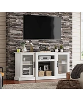 Wlive Retro Tv Stand for 65 inch Console Cabinet with Storage Open Shelves Entertainment Center Living Room and Bedroom