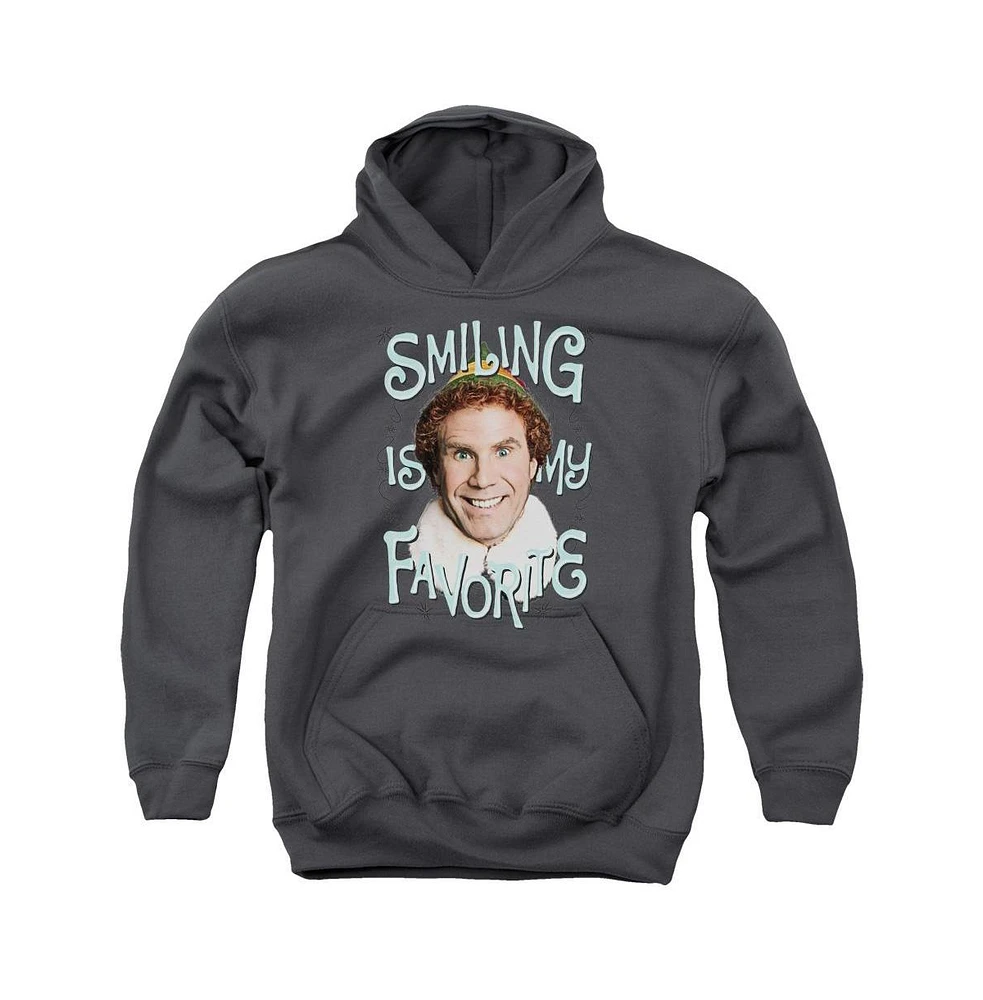 Elf Boys Youth Smiling Pull Over Hoodie / Hooded Sweatshirt