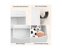gaomon Toy Storage Cabinet, Three-Tier Kids Bookshelf and Bookcase for Storage Books and Toys