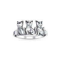 Bling Jewelry Bff Friendship Kitten Cat Band Sterling Silver Ring for Best Friends