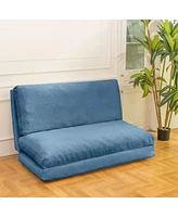 The Pop Home Large Folding Mattress Sofa Bean Bag Bed, High-Density Foam Filling-The