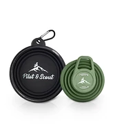 Pilot & Scout Feed N Sip Collapsible Dog Bowl and Water Bottle, Portable Travel Feeding Solution for Pets