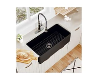 Casainc 36" L x 18" W Single Bowl Fireclay Farmhouse Kitchen Sink with Accessories