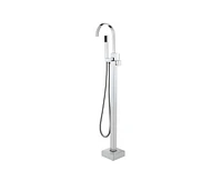 Casainc Single Handle Floor Mounted Freestanding Tub Filler with Diverter and Handheld Shower