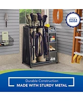 Suncast GO3216D Metal Golf Equipment Organizer Storage Rack w/ 3 Shelves