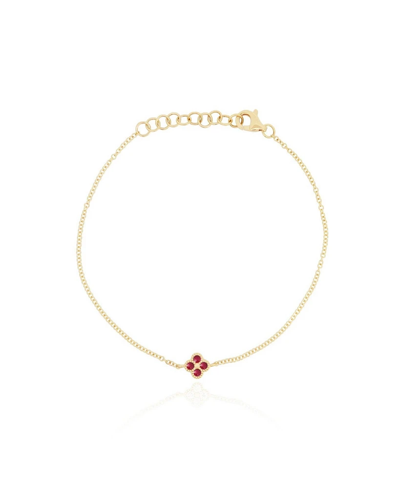 The Lovery Single Clover Bracelet 14K Gold