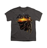 Black Adam Boys Logo With Character Short Sleeve Tee / T-Shirt