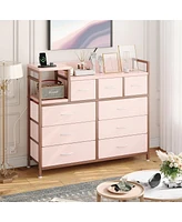 Dresser for Bedroom with 9 Drawer, Tv Stand with Charging Station