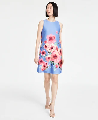 Anne Klein Petite Cascading Florals Sleeveless Shift Dress