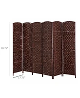 Homcom Panel Resin Wicker Folding Room Divider Privacy Screen Home Office