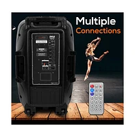 Pyle Bluetooth Pa Speaker with Wireless Microphone – Portable Karaoke System with Rechargeable Battery, MP3/Usb/Sd, Uhf Wireless Mic, 1200W