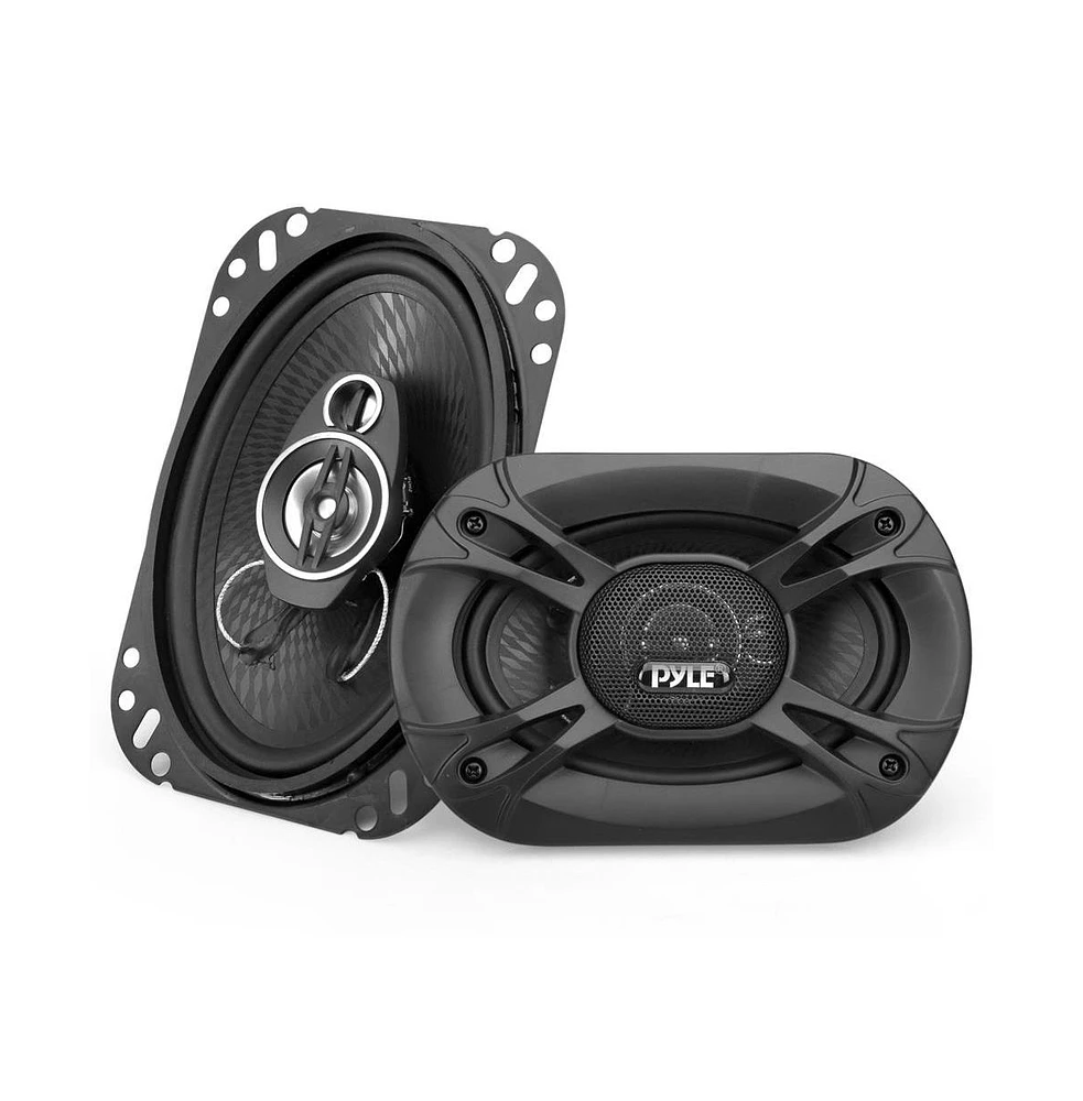 Pyle 4'' x 6'' Three-Way Triaxial Car Speaker System, 240W, Black (Pair)