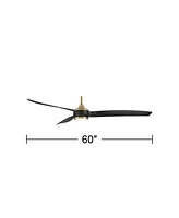 Casa Vieja 60" La Jolla Surf Soft Brass Led Ceiling Fan with Remote