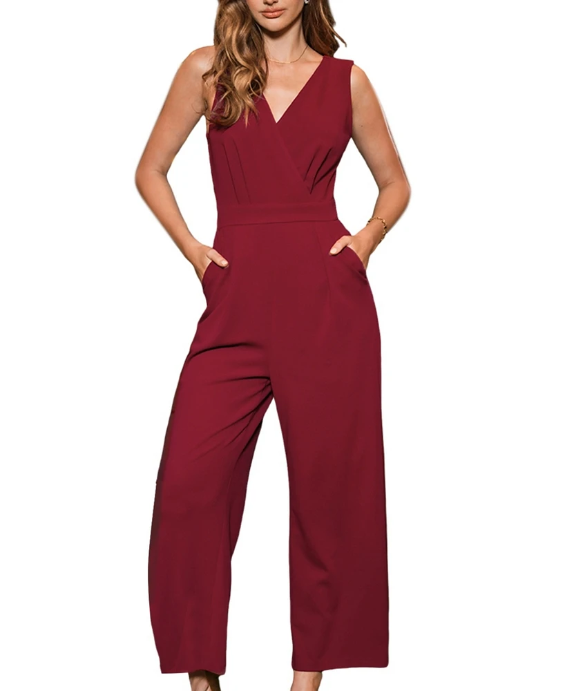 Cupshe Women's V-Neck Sleeveless Jumpsuit