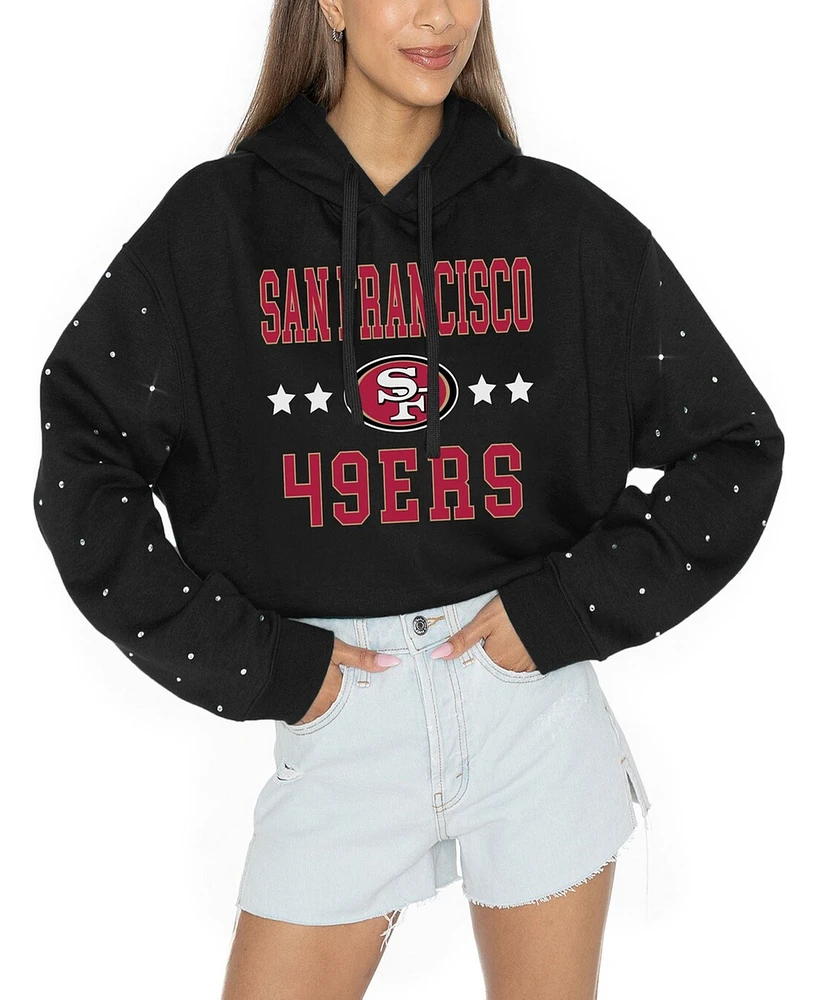 Gameday Couture Women's Black San Francisco 49ers Like A Star Scrunch Waist Pullover Hoodie