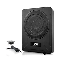 Pyle 8” 600W Slim Active Car Subwoofer, Low-Profile, Under-Seat Installation