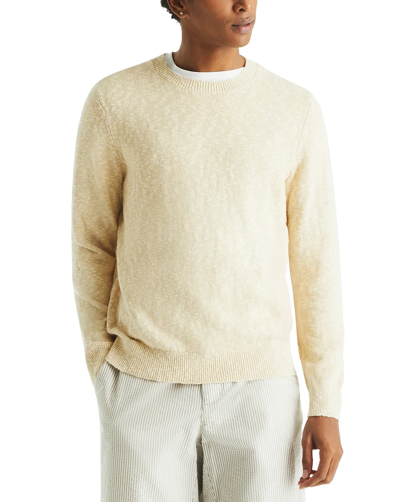 Nautica Men's Slub Linen Crewneck Sweater