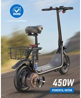 Gyroshoes C1 Pro Electric Scooter with Basket, Retrospec Dakota Helmet for Adults - Bike, Skate, Scooter Protective Ventilation Commuting