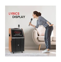 Pyle Portable Wireless Bt Streaming Loudspeaker with 18.5" Touch Screen & Wireless Microphones
