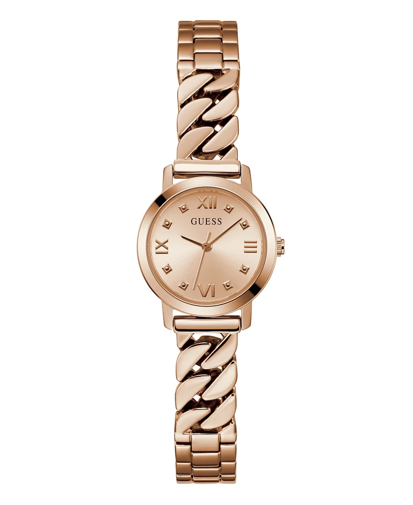 Guess Women's Analog Rose Gold Tone Steel Watch, 25mm