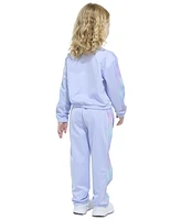 adidas Toddler & Little Girls Long-Sleeve Printed 3-Stripe Fashion Tricot Jacket Pants, 2 Piece Set