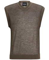 Boss by Hugo Men's Regular Fit Wool-Blend Sleeveless Sweater