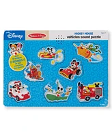 Melissa and Doug Disney Mickey Mouse and Friends Vehicles Sound Puzzle, 8 Pieces